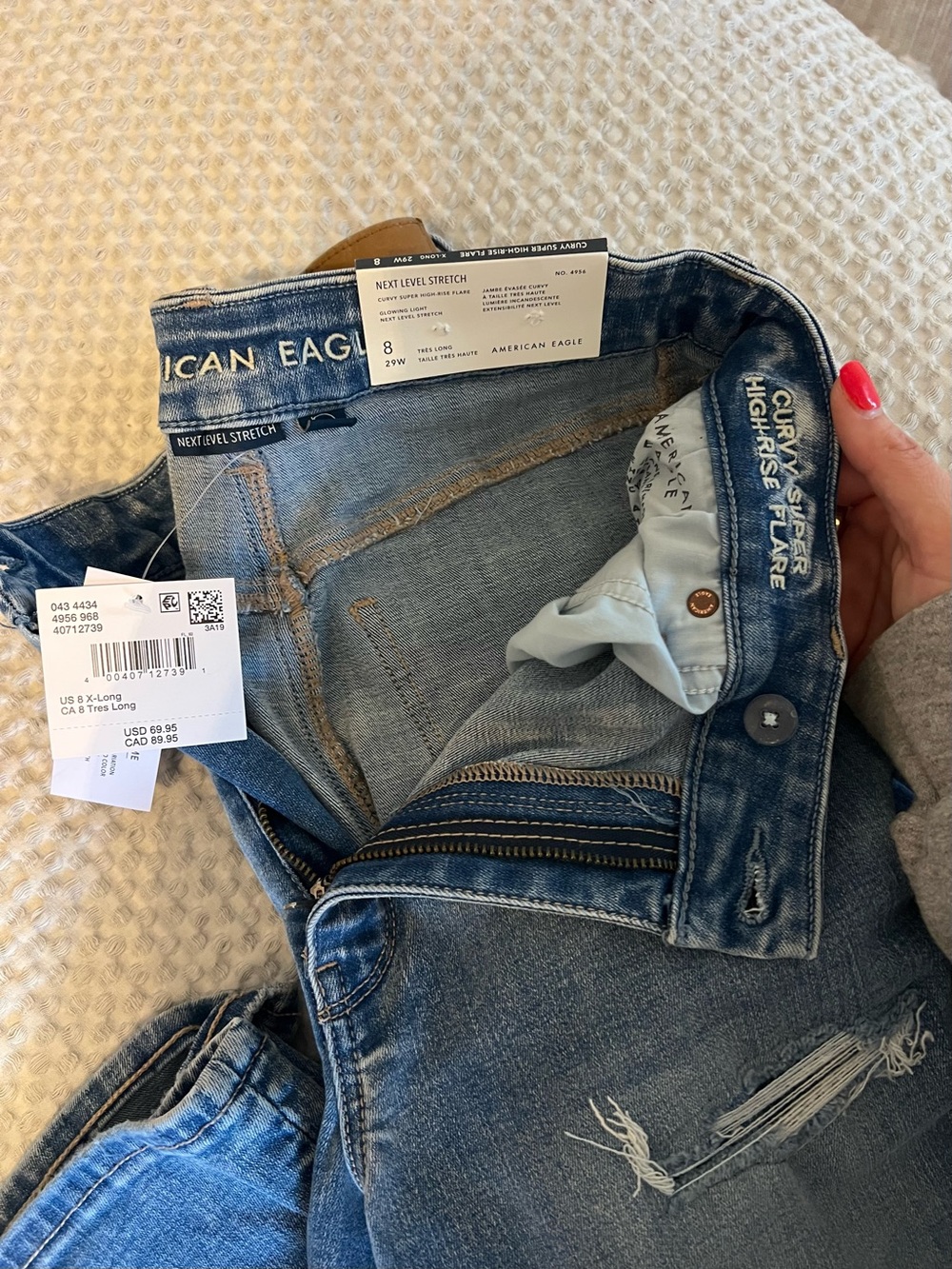 American Eagle Outfitters Women's Flare Jeans - Faded Blue - Picture 2 of 3